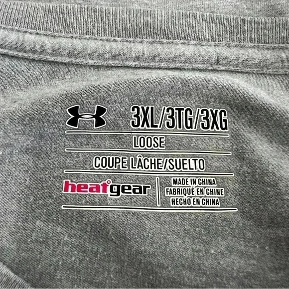 Under Armour Mens Grey Loose Logo Tee Size 3XL - Picture 7 of 7